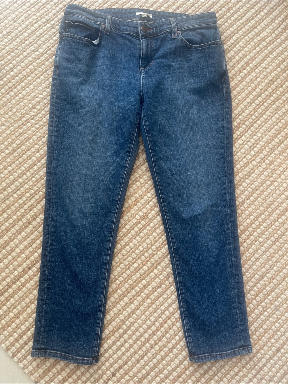 Eileen Fisher Slim Leg Low Rise Blue Denim Jeans
